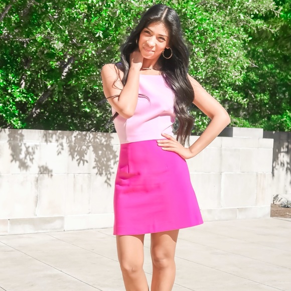 french connection whisper colorblock dress